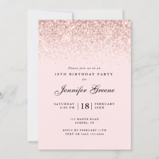 Convite Luminosidade De Confetti Rosa Esbranquiçada, Qualq