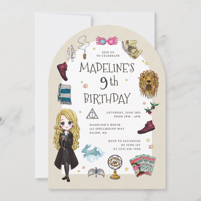 Convite Luna Lovegood Magical Birthday Celebration (Frente)