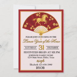 Convite Lunar Year of the Horse New Years Eve Party