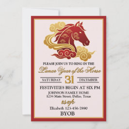 Convite Lunar Year of the Horse New Years Eve Party
