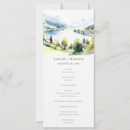 Convite Lungern Switzerland Landscape Wedding Program