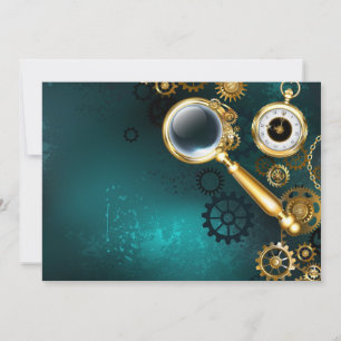 Convite Lupa no estilo Steampunk