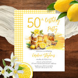 Convite Luscious Lemon Cake Ginger Tea 50th Festa de anive<br><div class="desc">Apresentamos nosso encantador design composto de Convite de Aniversário para Lemon Zest! Celebre seu dia especial com a mistura perfeita de frescura e doçura. Este charmoso design captura a essência do primavera e verão, fazer ideal para festas de aniversário alegres nas estações quentes. A peça central deste delicioso convite é...</div>