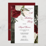 Convite Lush Burgundy - Festa de aniversário Floral para A<br><div class="desc">Lindas flores brancas de burgundia e inverno,  com samambaias e outros bagos verdes e silvestres,  juntamente com floralia gráfica,  tornam este vibrante design floral sazonal perfeito para a sua "Festa de aniversário". Basta completar o modelo previsto para qualquer adulto. Design composto por Designs Holiday Hearts.</div>