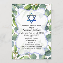 Convite Lush Eucalyptus deixa estrela de David Bar Mitzvah