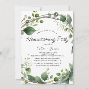 Convite Lush Greenery e Eucalyptus Housearming Party