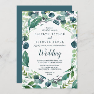 Convite Lush Greenery e Eucalyptus Wedding