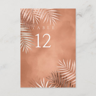 Convite Lush Palm Leaf Wedding Mesa No. Terra Cotta ID956