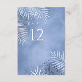 Convite Lush Palm Leaf Wedding Mesa No. Windsor Blu ID956