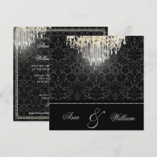 Convite Lustre de cristal PixDezines/damask desiree