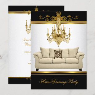 Convite Lustre de festa de Aquecimento da Casa Dourado Pre
