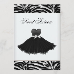 Convite Lustre de Zebra Festa de Aniversário de Quinze Ano