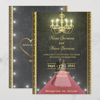 Convite Lustre dourado