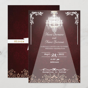 Convite Lustre floral vermelho
