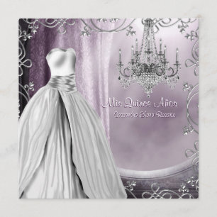 Convite Lustre Lavanda Roxo Quinceanera