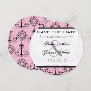 Convite Lustre Rosa Pálido Casamento Salvar a Data