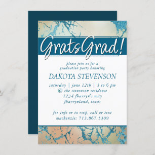 Convite Luxe Marble   Belo Coral e Formatação Teal