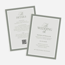 Luxe Sage Green com RSVP QR Code | Casamento
