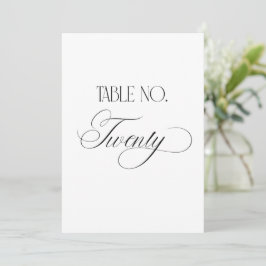 Convite Luxe Script 5x7 Wedding Table Number Twenty Sign