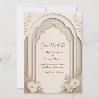 Convite Luxo Arco Moderno de Casamento Florais de Eucalipt