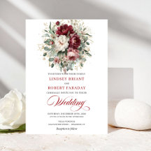 Luxo Boho Burgundy Branco Floral Dourado Casamento