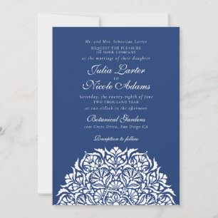 Convite Luxo Caprichoso Marfim Estilo Floral Borda Casamen