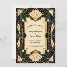 Luxo Casamento Art Deco Esmeralda Dourado Glamour