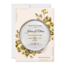 Luxo Casamento Floral Dourado