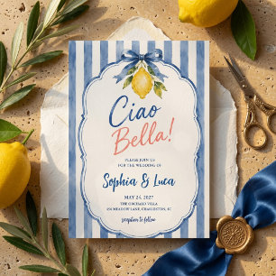 Convite Luxo Ciao Bella Casamento de Limão Italiano