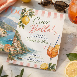 Convite Luxo Ciao Bella Italiano Costa Amalfi