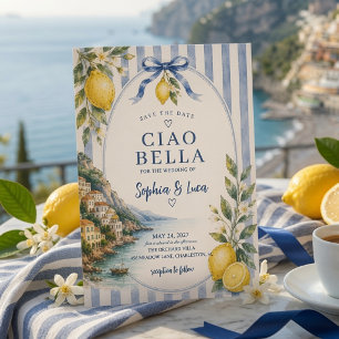 Convite Luxo Ciao Bella Limão Italiano Salve a Data