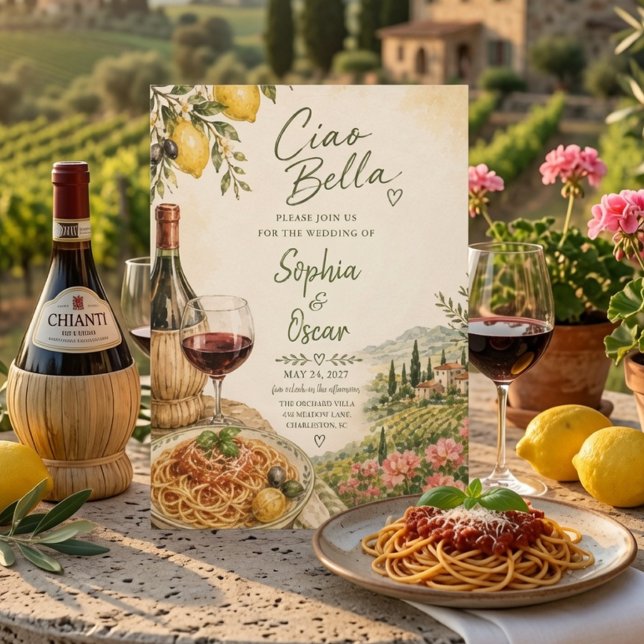 Convite Luxo Ciao Bella Toscana  (Criador carregado)