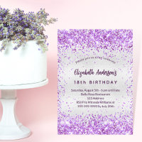 Luxo de luxo violeta roxo de prata de aniversário