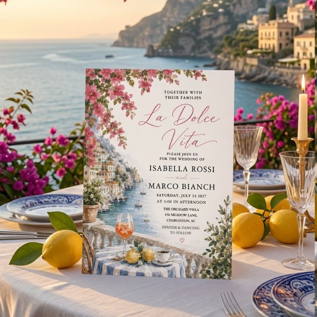 Convite Luxo La Dolce Vita Costa Amalfi  (Criador carregado)