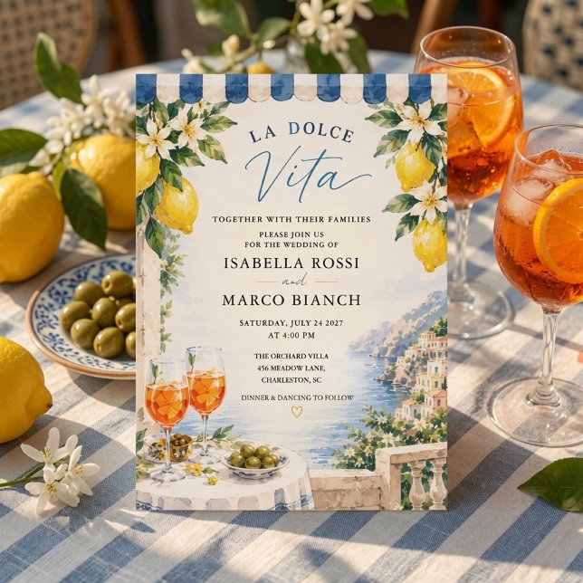Convite Luxo La Dolce Vita Costa Amalfi (Criador carregado)