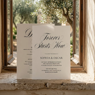 Convite Luxo Minimalista Para Sempre Começa Agora Casament