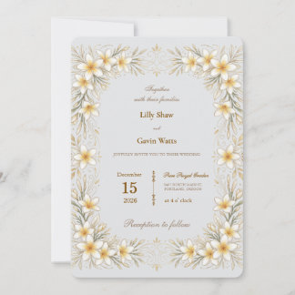 Convite Luxo Mínimo Floral Casamento