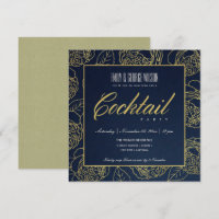 LUXO NAVY FALSO OURO ROSA FLORESTA COQUETEL FESTA