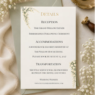 Convite Luxo Respiro de Bebê Floral Tema de Casamento