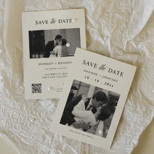 Convite Luxuoso Casamento Preto e Branco Foto Save The Dat