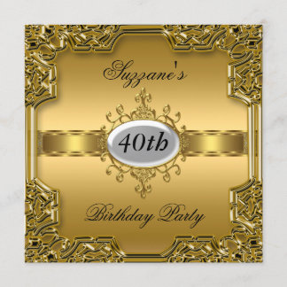 Convite Luxuoso de Aniversário Dourado Quente