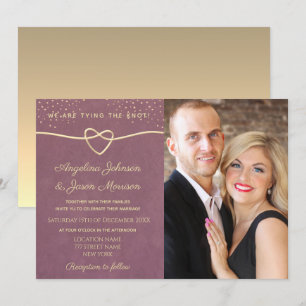 Convite Luxuoso Elegante Roxo Dourado Confete Casamento Fo