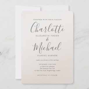 Convite Luxuoso Romântico Elegante Casamento de Letra de A