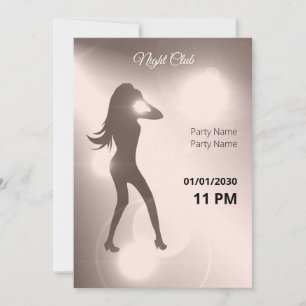 Convite Luxurioso Pinky Brilliant Dancing Girl Silhouette