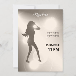 Convite Luxurioso Sandy Brilliant Dancing Girl Silhouette