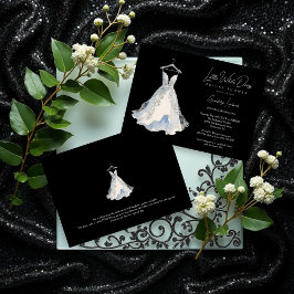 Convite Luxurious Little White Dress Glitter Bridal Shower