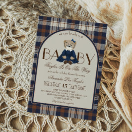 Convite Luxury Bear Preppy Girl Baby Shower