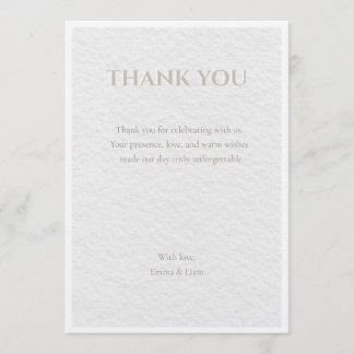 Convite Luxury Beige & Gold Wedding Thank You Card | Elega