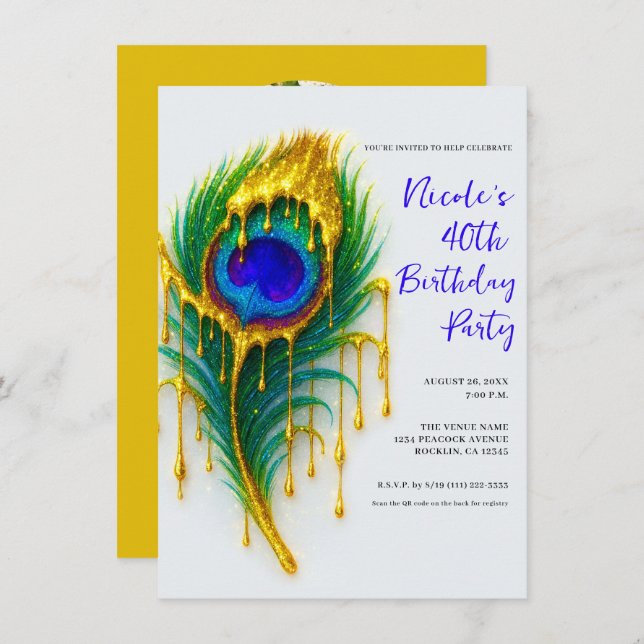 Convite Luxury Beleza Dourada Pica Pica Pica Pica Aniversá (Frente/Verso)