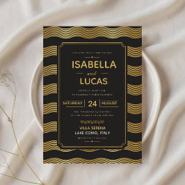 Convite Luxury Black and Gold Art Deco Elegant Gatsby